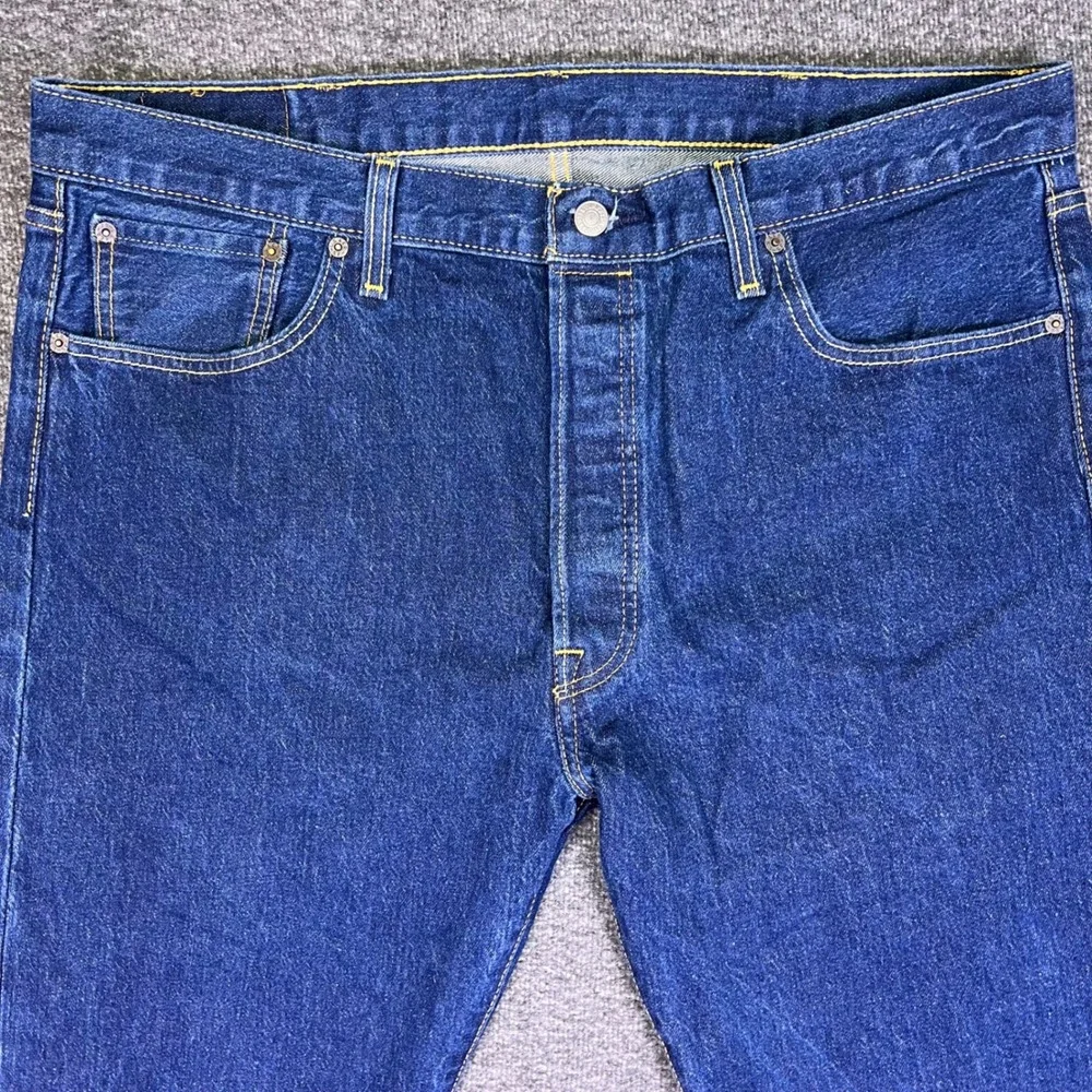 Levis 501 Jeans‎ Mens 40x30 Dark Blue Classic Original Straight Button Fly Denim